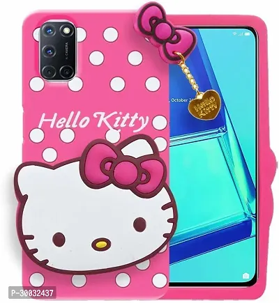 Coverblack Flexible Rubber Back Cover For Oppo A52Hello Kitty Pink-thumb2