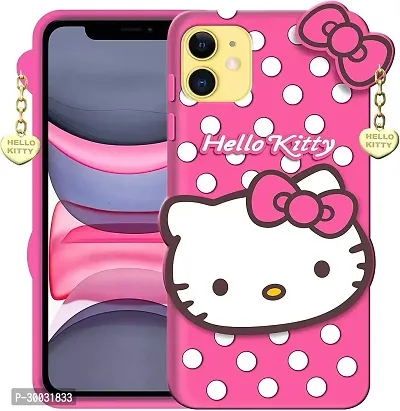 Coverblack Dual Protection Rubber Back Cover For Apple Iphone X1 (2019) (Iphone 11)Hello Kitty Pink