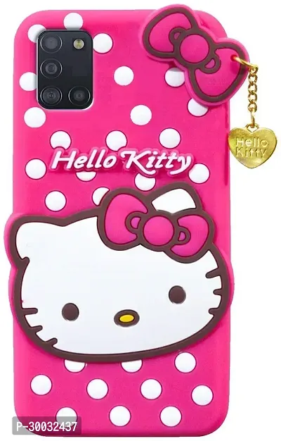 Coverblack Flexible Rubber Back Cover For Oppo A52Hello Kitty Pink