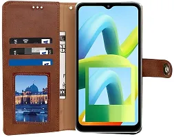 Coverblack Magnetic Case Artificial Leather,Silicon Flip Cover For Mi M2006C3Mi , Mi Redmi 9Brown-thumb2