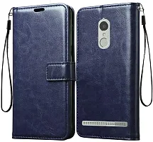 Coverblack Dual Protection Artificial Leather,Rubber Flip Cover For Lenovo A7020A48 K5NoteNavy Blue-thumb1