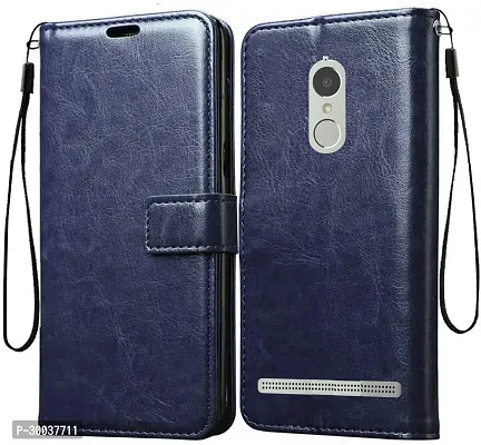 Coverblack Dual Protection Artificial Leather,Rubber Flip Cover For Lenovo A7020A48 K5NoteNavy Blue-thumb2