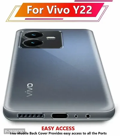 Coverblack Flexible Rubber Back Cover For Vivo Y22Transparent-thumb5