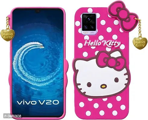 Coverblack Flexible Rubber Back Cover For Vivo V2025Vivo V20Pink, White-thumb2