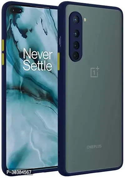 Coverblack Dual Protection Fiber Back Cover For Oneplus Nord 5G (2020)Navy Blue