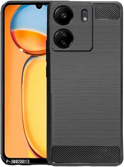 Coverblack Dual Protection Rubber Back Cover For Poco C65Black-thumb0