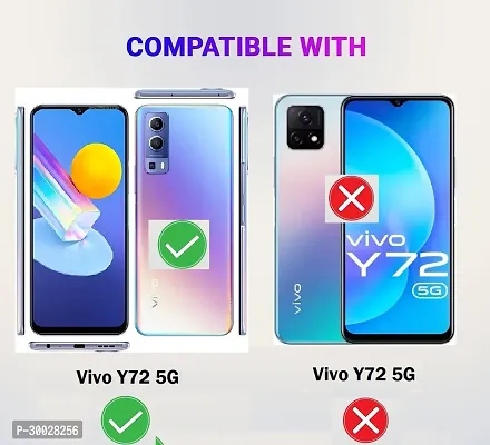 Coverblack Hybrid Tpu Silicon Back Cover For Vivo V2041 , Vivo_Y72 5G OldTransparent Totu-thumb4