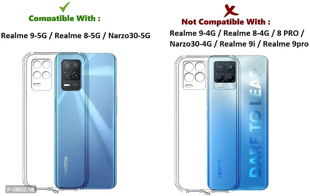 Coverblack Flexible Rubber Back Cover For Realme Narzo 30 5GTransparent-thumb4