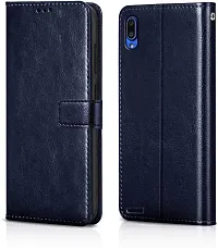 Coverblack Magnetic Case Artificial Leather,Rubber Flip Cover For Gionee F11 (3 Gb Ram)Attractive Blue-thumb1