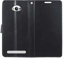 Coverblack Grip Case Artificial Leather,Rubber Flip Cover For Asus Zenfone MaxVenom Black-thumb1