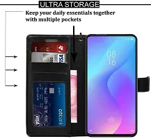 Coverblack Dual Protection Artificial Leather,Rubber Flip Cover For Spark Go 2024 ,Tecno Pop8Gravity Black-thumb2