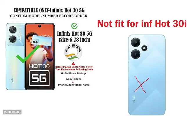 Coverblack Matte Finish Silicon Back Cover For Infinix X6832 , Hot 30 5GTransparent Totu-thumb4