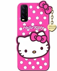 Coverblack Flexible Rubber Back Cover For Vivo Y12GKitty Pink-thumb2