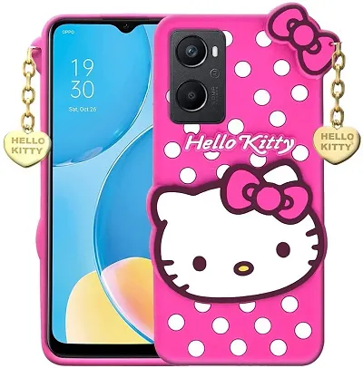 Miss India Back Cover Oppo A96 Stylish 3D Design Girls Kitty Cover,Soft Silicone Mobile Case Cover?Oppo A96 (Pink)