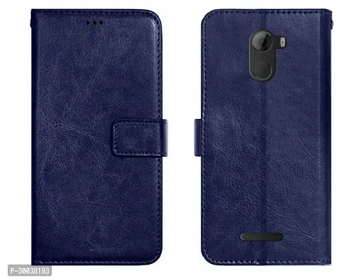 Coverblack Magnetic Case Artificial Leather,Rubber Flip Cover For Gionee A1 LiteNavy Blue-thumb0