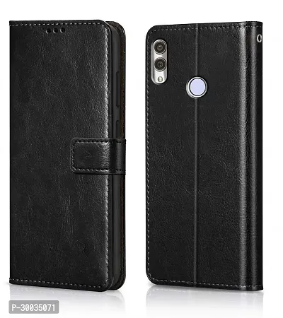 Coverblack Magnetic Case Artificial Leather,Rubber Flip Cover For Honor 10 LiteVenom Black-thumb0