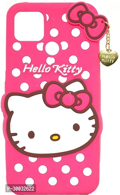 Coverblack Dual Protection Rubber Back Cover For Realme C21YHello Kitty Pink-thumb2