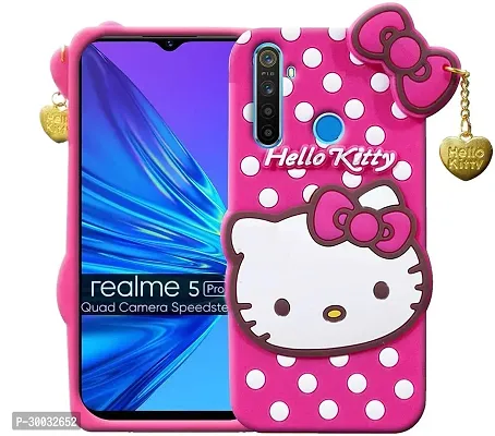 Coverblack Dual Protection Silicon,Rubber Back Cover For Realme 5 ProAttactive Pink-thumb0