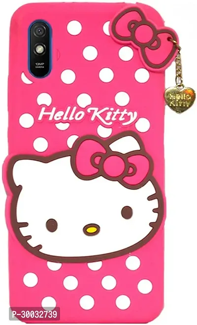 Coverblack Dual Protection Rubber Back Cover For Mi Redmi 9IHello Kitty Pink-thumb0