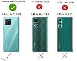 Coverblack Dual Protection Silicon Back Cover For Infinix X675 , Hot 11 2022Transparent-thumb3