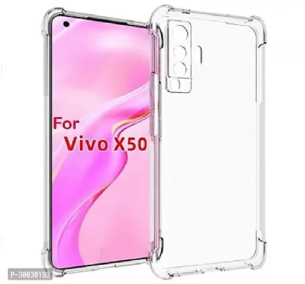 Coverblack Flexible Rubber Back Cover For Vivo X50Transparent-thumb2