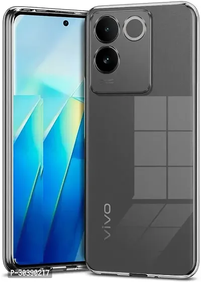 Coverblack Hybrid Tpu Silicon Back Cover For Vivo V2321 , Vivo T2Pro 5GTransparent Totu-thumb0