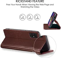 Coverblack Grip Case Artificial Leather,Rubber Flip Cover For Tecno Pova 5GExecutive Brown-thumb4