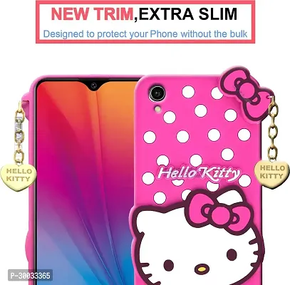 Coverblack Flexible Rubber Back Cover For Vivo Y91I , Vivo Y90 ,90CCute 3D Hello Kitty Soft Tpu Case Girls Case Baby Pink-thumb2