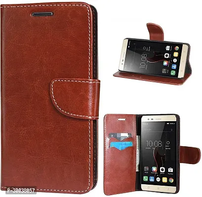 Coverblack Dual Protection Artificial Leather,Rubber Flip Cover For Tecno I7 , I7 ProExecutive Brown-thumb2