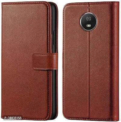 Coverblack Grip Case Artificial Leather,Silicon Flip Cover For Motorola Moto G5STan Brown-thumb0