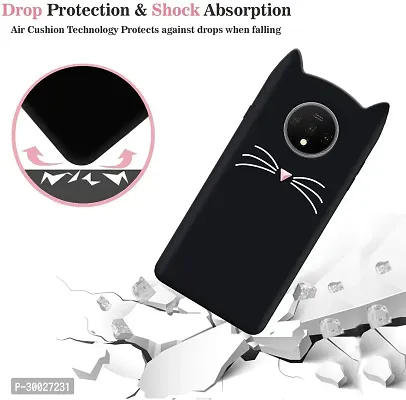 Coverblack Dual Protection Rubber Back Cover For Oneplus 7TDark Black-thumb5