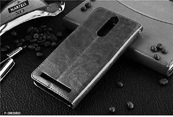 Coverblack Grip Case Artificial Leather,Rubber Flip Cover For Asus Zenfone MaxVenom Black-thumb5