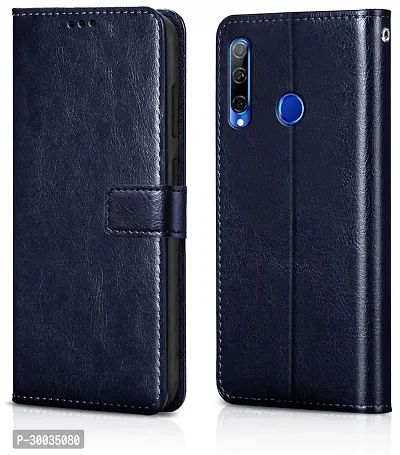 Coverblack Magnetic Case Artificial Leather,Silicon Flip Cover For Honor 20IHryal00TaAegean Blue-thumb0