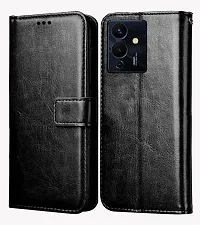 Coverblack Magnetic Case Artificial Leather,Silicon Flip Cover For Infinix Note 12 5G X671Vintage Starry Black-thumb1