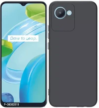 Coverblack Shock Proof Rubber Back Cover For Realme C30Black-thumb0