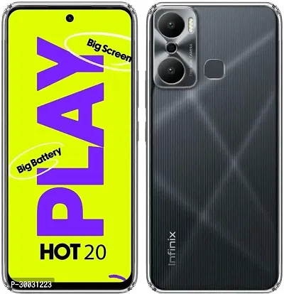 Coverblack Dual Protection Rubber Back Cover For Infinix X6825 , Hot 20PlayTransparent Totu