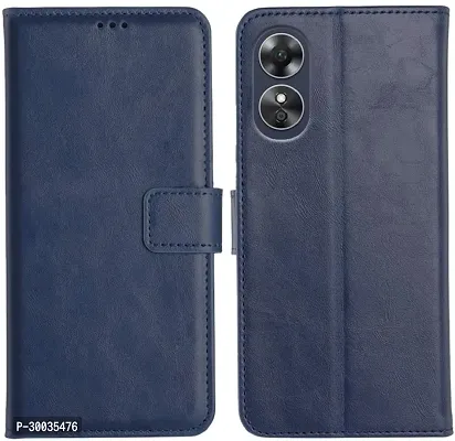 Coverblack Cases With Holder Artificial Leather,Rubber Flip Cover For Oppo A78 5G (6.56 Inch)Navy Blue-thumb0