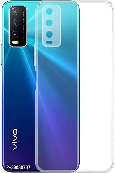 Coverblack Flexible Rubber Back Cover For Vivo Y20GTransparent Totu-thumb0