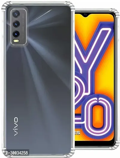 Coverblack Flexible Rubber Back Cover For Vivo Y20TTransparent Totu