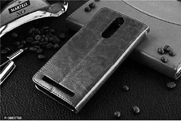 Coverblack Grip Case Artificial Leather,Rubber Flip Cover For Lenovo A7020A48 , K5 NoteVenom Black-thumb5