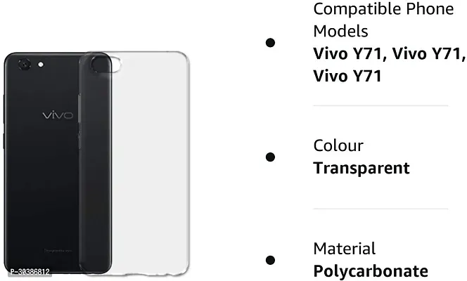 Coverblack Dual Protection Rubber Back Cover For Vivo Y71 , Vivo 1724 , Y71ITransparent-thumb3