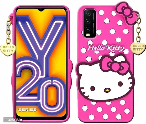 Coverblack Flexible Rubber Back Cover For Vivo Y12GKitty Pink-thumb2