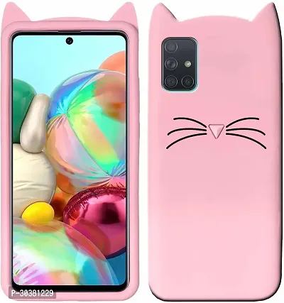 Coverblack Dual Protection Rubber Back Cover For Samsung Galaxy A71Baby Pink-thumb0