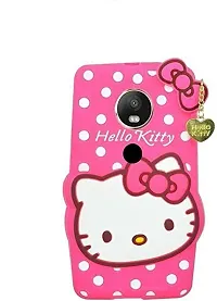 Coverblack Dual Protection Rubber Back Cover For Motorola Moto C PlusHello Kitty Pink-thumb1