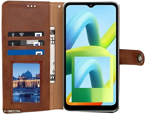 Coverblack Magnetic Case Artificial Leather,Silicon Flip Cover For Mi Mzb0Bvfin , Poco F4 5GBrown-thumb3