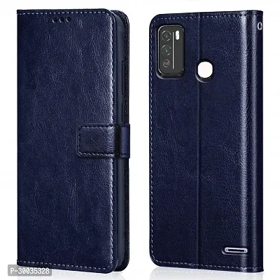 Coverblack Matte Finish Artificial Leather,Silicon Flip Cover For Micromax In 1BE7533Aegean Blue-thumb2