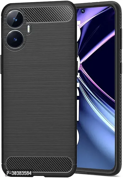 Coverblack Waterproof Silicon Back Cover For Realme Rmx3710 , Narzo N55Black