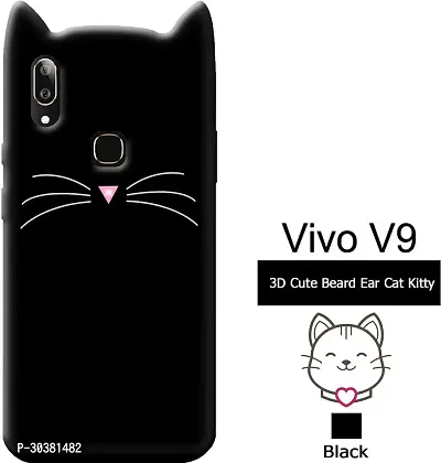 Coverblack Dual Protection Rubber Back Cover For Vivo V9 ProDark Black-thumb2