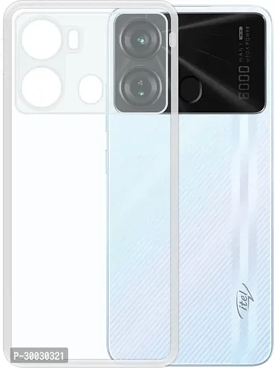 Coverblack Flexible Rubber Back Cover For Itel P40Transparent-thumb2