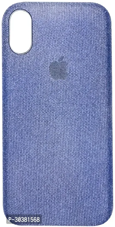 Coverblack Hard Case Plastic,Cloth Back Cover For Apple Iphone 10RBlue-thumb2